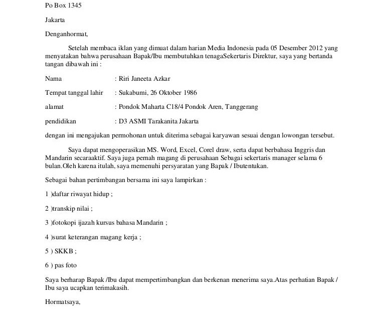 Contoh Surat Pengantar Magang - Aneka Contoh