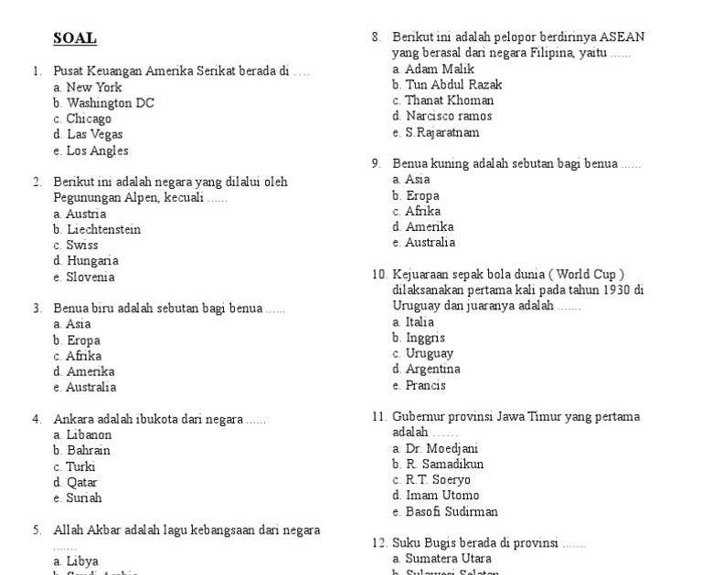 Kumpulan Soal Pengetahuan Umum Kepramukaan - Bedah Sekolah