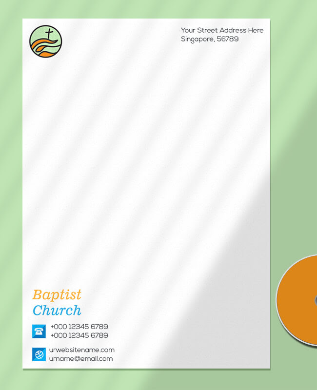 Download exceptional church letterhead templates and church letterhead designs include customizable layouts, professional artwork and logo designs. Baptist Church Letterhead Psd Template Free Room Surf Com