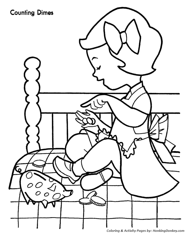 Free printable money coloring pages. Christmas Shopping Coloring Pages Counting Money Christmas Coloring Sheet Honkingdonkey