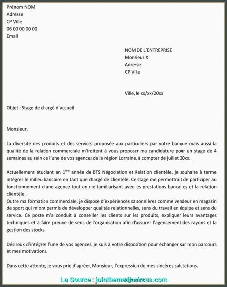 Lettre De Motivation Stage 3eme Dans Une Banque