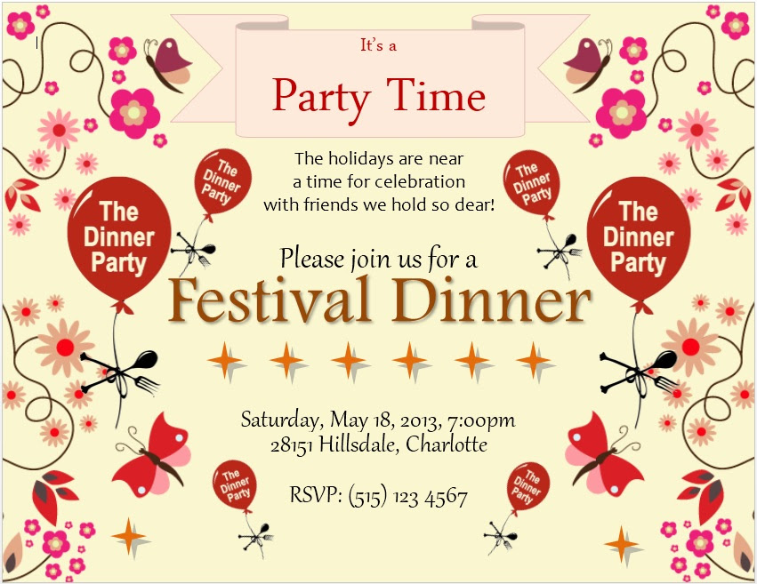 Use word to modify this menu template and print on standard paper for an elegant menu you made all by yourself. 12 Free Sample Dinner Invitation Card Templates Printable Samples