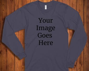 Download American Apparel 2007 Long Sleeve T-shirt Mockup Front and ...