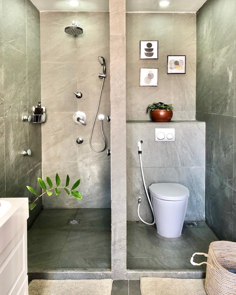 Grc untuk dinding kamar mandi, kamar mandi dengan asbes sederhana, desain kamar 3x3 kamar mandi dalam, 2x2 desain kamar mandi minimalis kloset jongkok shower, foto kamar. 15 Desain Kamar Mandi Minimalis Ukuran 2x3 Meter Modern