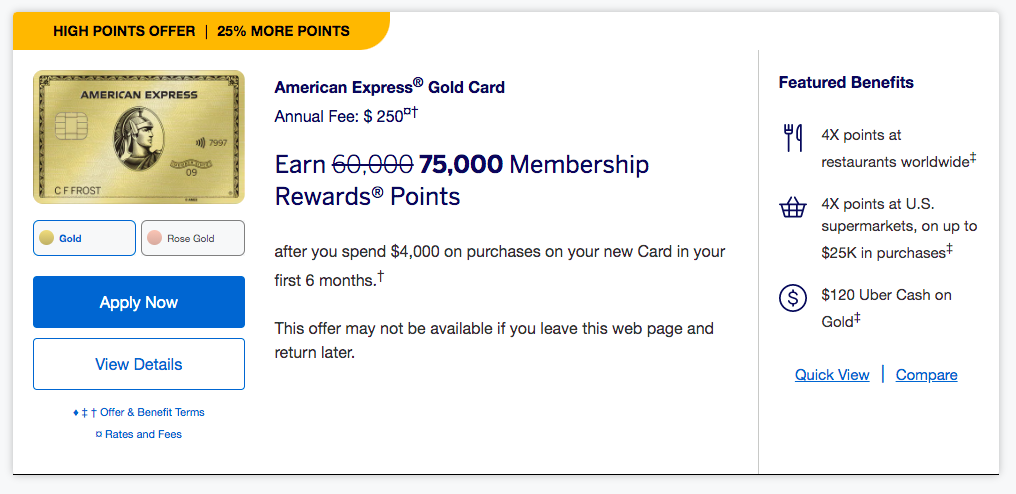 The american express gold card is getting a new uber credit in 2021. Amex Gold Card 75 000 Points Bonus 200 Credit Travelupdate