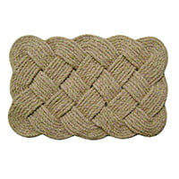 Lover's knot coir indoor and outdoor welcome door mat.