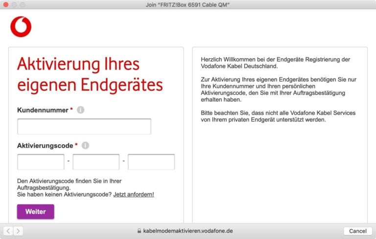 Retourenschein Vodafone Kabel Deutschland "Pdf" : Vorsicht ...