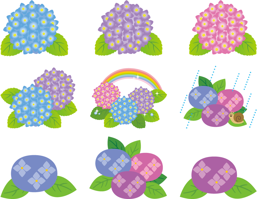 かわいい動物画像 最高のあじさい 葉っぱ イラスト
