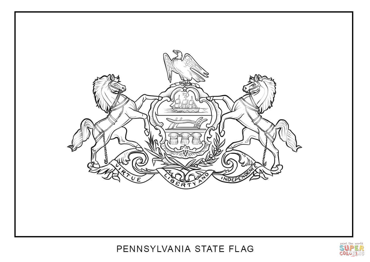 Lloyd mcmaster introduced a bill in 1925 to designate a state banner and in 1963 the legislature finally designated the state banner as the official flag of nebraska. Flag Of Pennsylvania Coloring Page Free Printable Coloring Pages