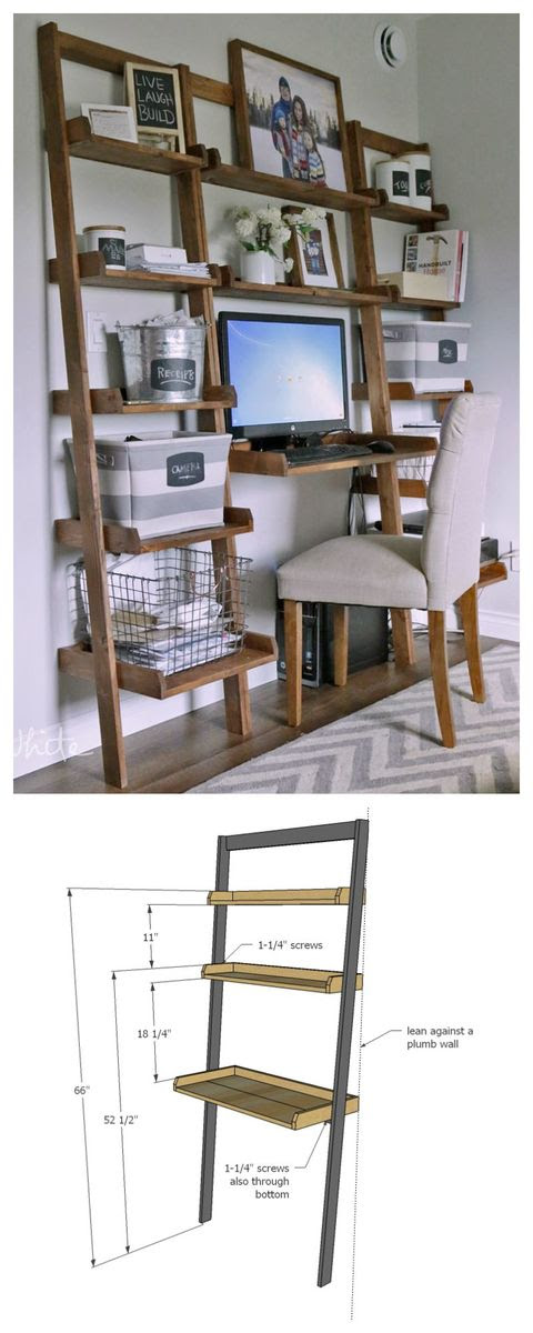 Desks are not created alike, and regardless of whether you want a desk with a bookshelf or some other type of. Leaning Wall Ladder Desk Ana White