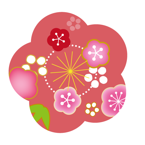 ユニークお正月 花 イラスト 最高の花の画像