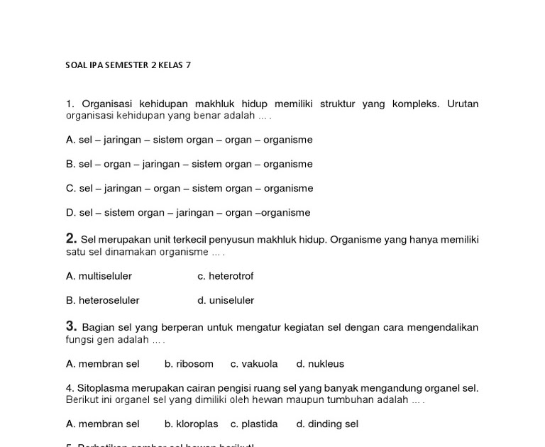 Soal Prakarya Kelas 7 Semester 2 - Contoh Soal Prakarya ...
