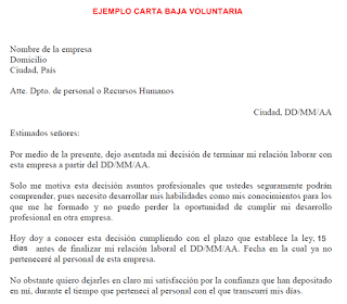 Carta De Baja Voluntaria En Word - About Quotes r