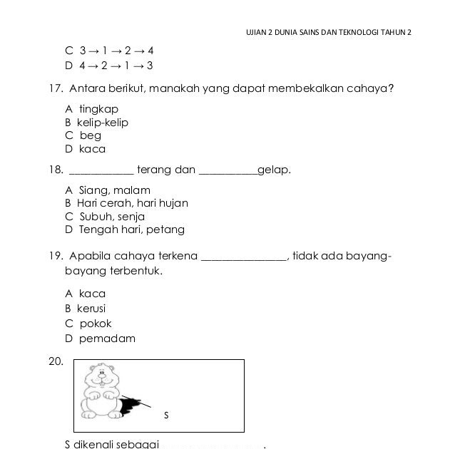 Soalan Sains Darjah 4 Bab 1 - Pijat Yes