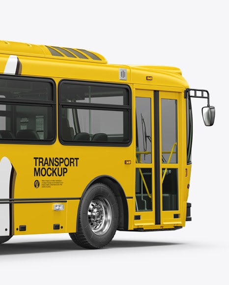 Download Bus Mockup - Back Half Side View | Mockup Design Online Tool