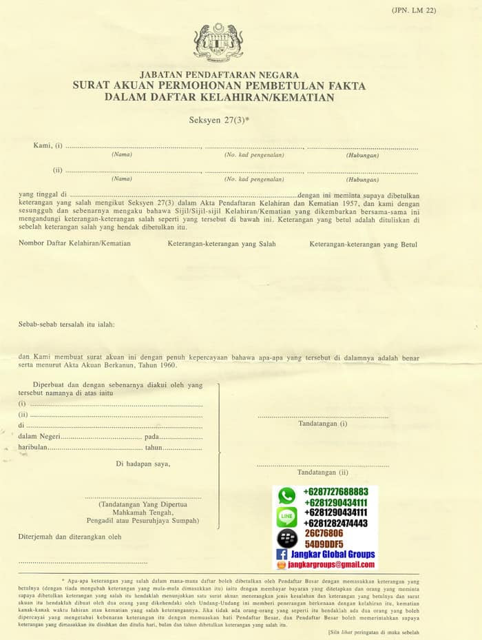 Dokumen perjalanan republik indonesia suami. Akta Kelahiran Malaysia Jangkar Global Groups