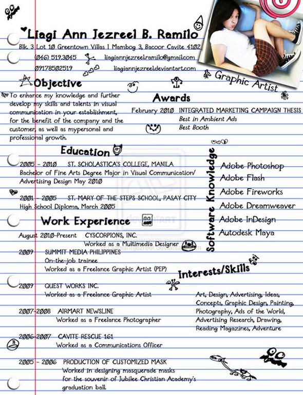 Social media marketing experience, including facebook, google, and linkedin advertising. 16 Most Creative Resumes We Ve Ever Seen Financial Post