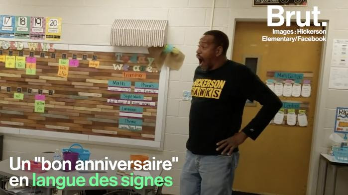 VIDEO. États-Unis : ils chantent "Joyeux anniversaire" en langue des signes au concierge sourd de leur école