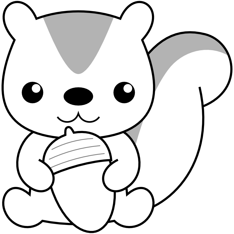 かわいいディズニー画像 新着リス イラスト 白黒