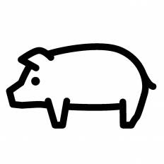 かわいいディズニー画像 驚くばかり豚 シルエット イラスト フリー