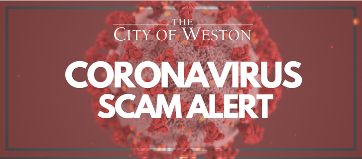 Coronavirus Weston Scam Alert Graphic