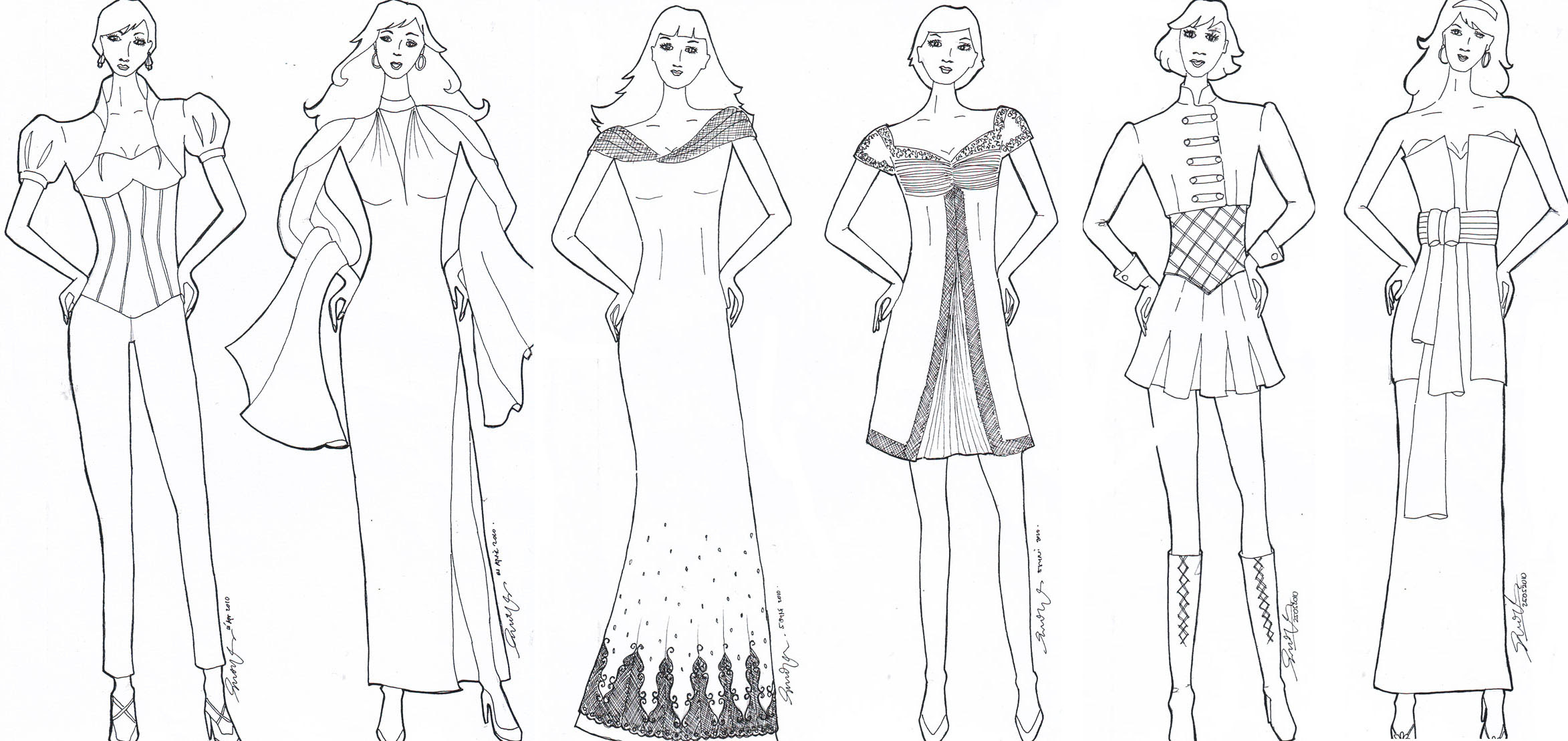 Cara Menggambar Pola  Baju Gamis Wanita Hijab Nemo