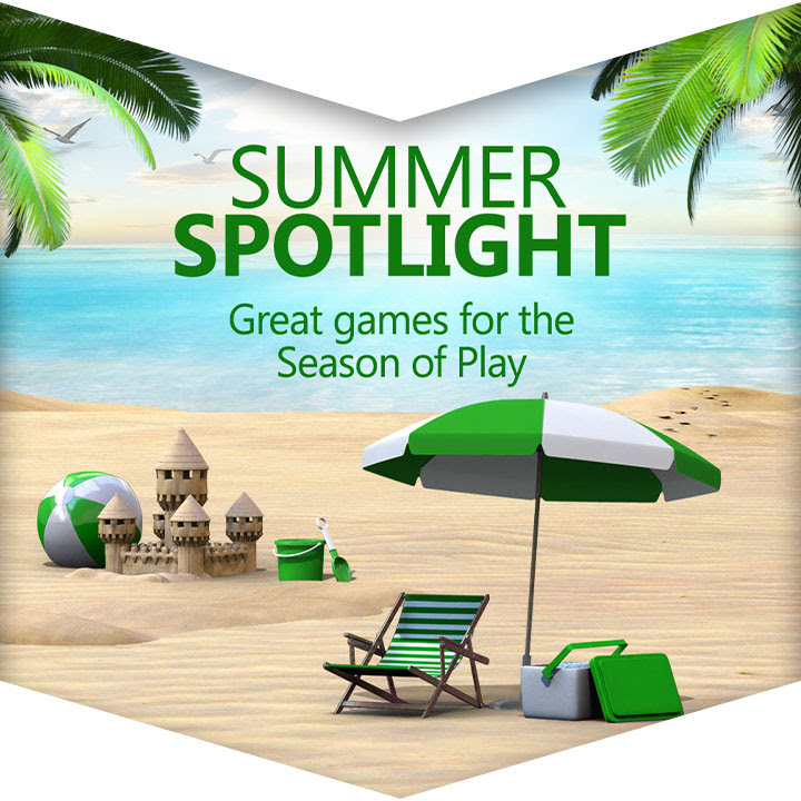 Key art for Summer Spotlight featuring a summer beach scene