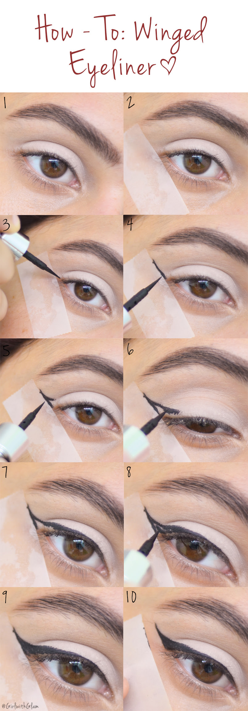 Follow these simple eyeliner tricks by maybelline for the perfect winged for instant smokey eyes, makeup artist grace lee suggests using a gel eyeliner pencil to line eyes, not worrying about creating a perfect line, and. How To Winged Eyeliner Tape Method Girl With Glam