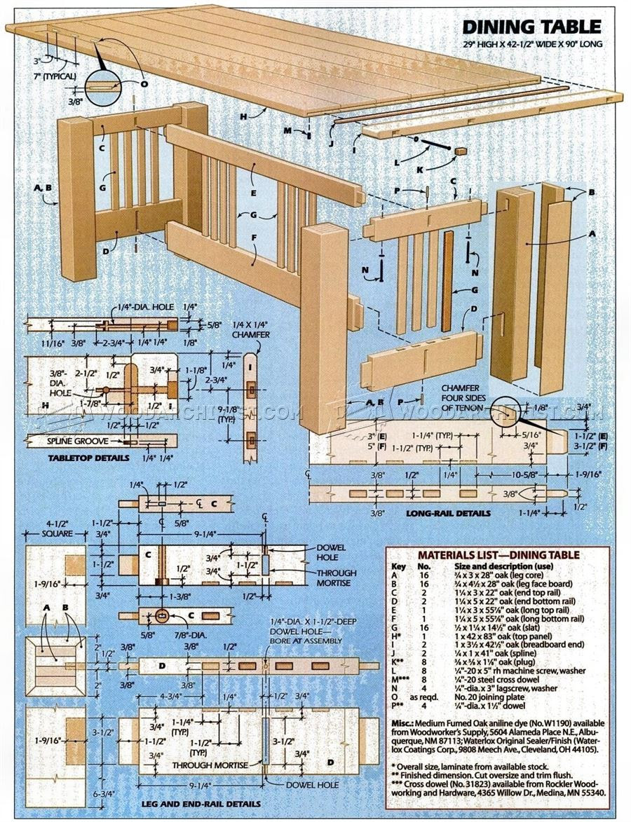 Woodworking plans for a dining room table ~ Garden furniture cad plans