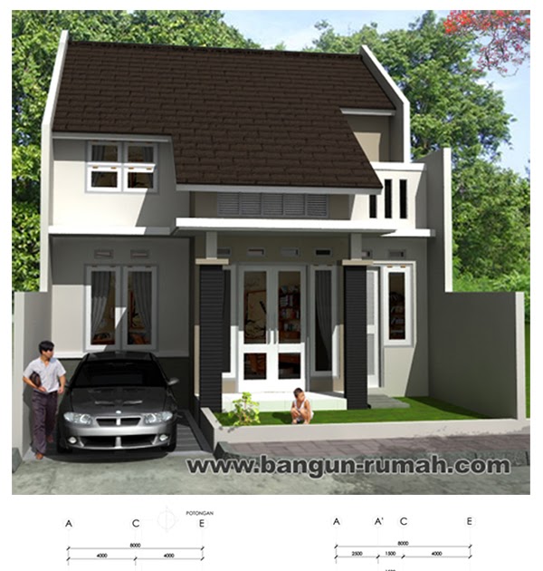 Desain Rumah  Minimalis  8x15