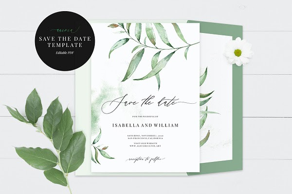 Download Wedding Save the Date, Aurora PSD Template - Download Free ...