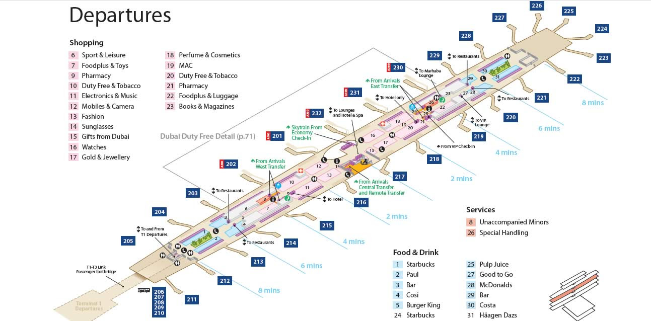 ドバイ国際空港 ターミナル3 地図 Suakrtoo