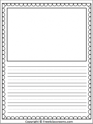 printable free writing paper with picture box pdf