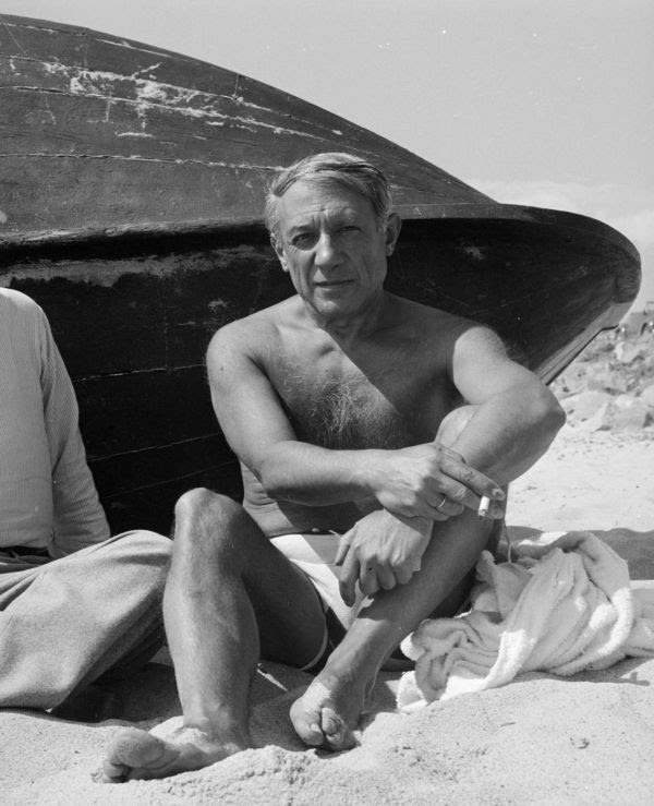 Photograph of Pablo Picasso on the beach by Eileen Agar 1899–1991