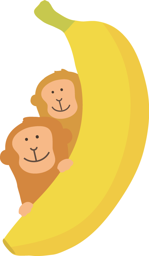 最高の動物画像 ラブリーかわいい バナナ 猿 イラスト