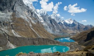 La cordillera Huayhuash en agosto de 2019. Los andes contienen el 99% de los glaciares tropicales del mundo y el 71% de ellos está en Perú.