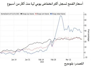 أسعار القمح تسجل أكبر انخفاض يومي لها منذ أكثر من أسبوع