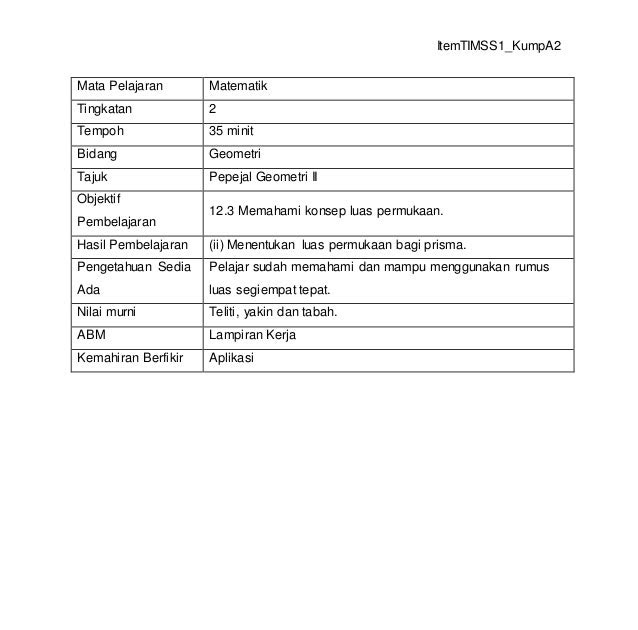 Soalan Objektif Matematik Tingkatan 2 Kssm - Contoh Sep