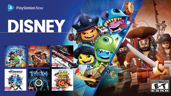 PlayStation®Now | DISNEY | UNIVERSE | LEGO PIRATES OF THE CARIBBEAN | SPLIT SECOND | EPIC MICKEY 2 THE POWER OF 2 | TRON EVOLUTION | TOY STORY MANIA | PRODUCTS RANGE FROM EVERYONE to TEEN E-T® CONTENT RATED BY ESRB 