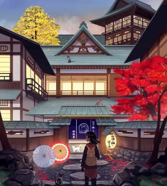 ダウンロード 風景 和風 神社 幻想 的 イラスト Josspicture4boue