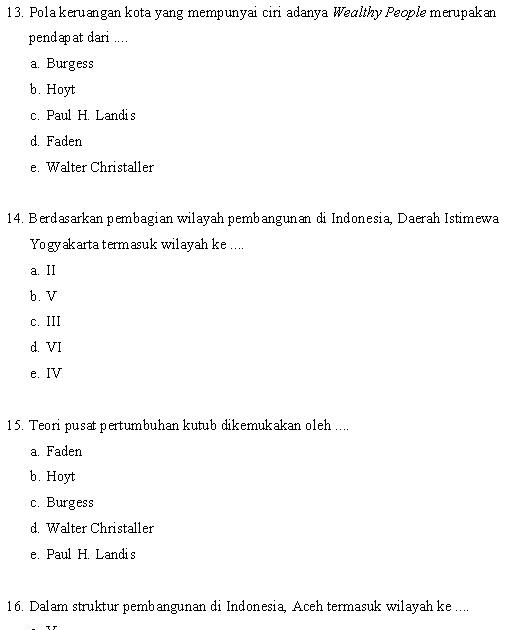 Contoh Soal Pilihan Ganda Geografi Kelas X Semester Genap