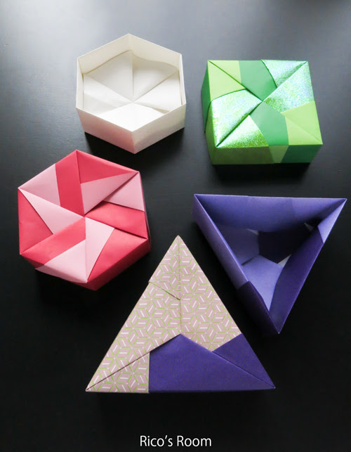 子供向けぬりえ ユニーク六 角形 折り紙 箱 折り方