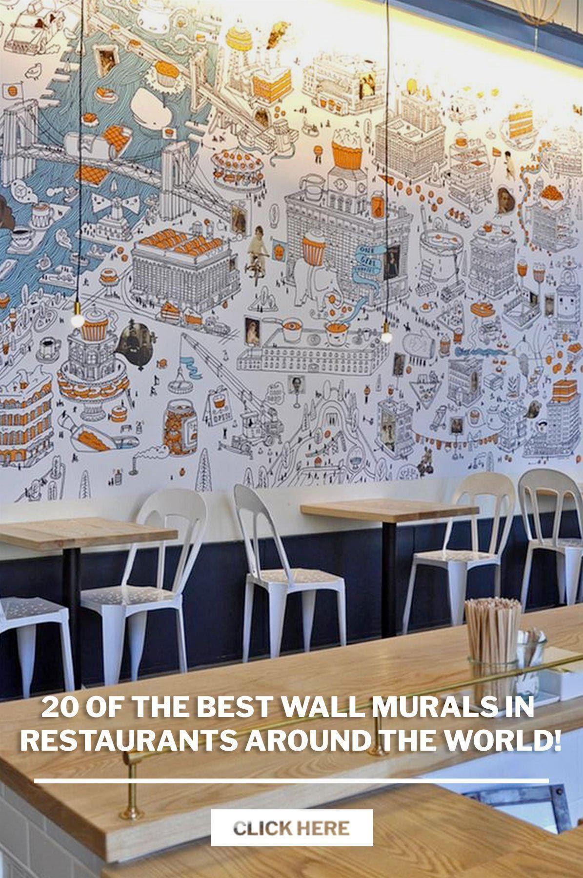 Zmkdll bon appetit french chef,12x8 plaque distressed wall metal tin sign for home bar garden kitchen pub bistro wall art decor. 20 Of The Best Wall Murals In Restaurants Around The World Updated List Eazywallz