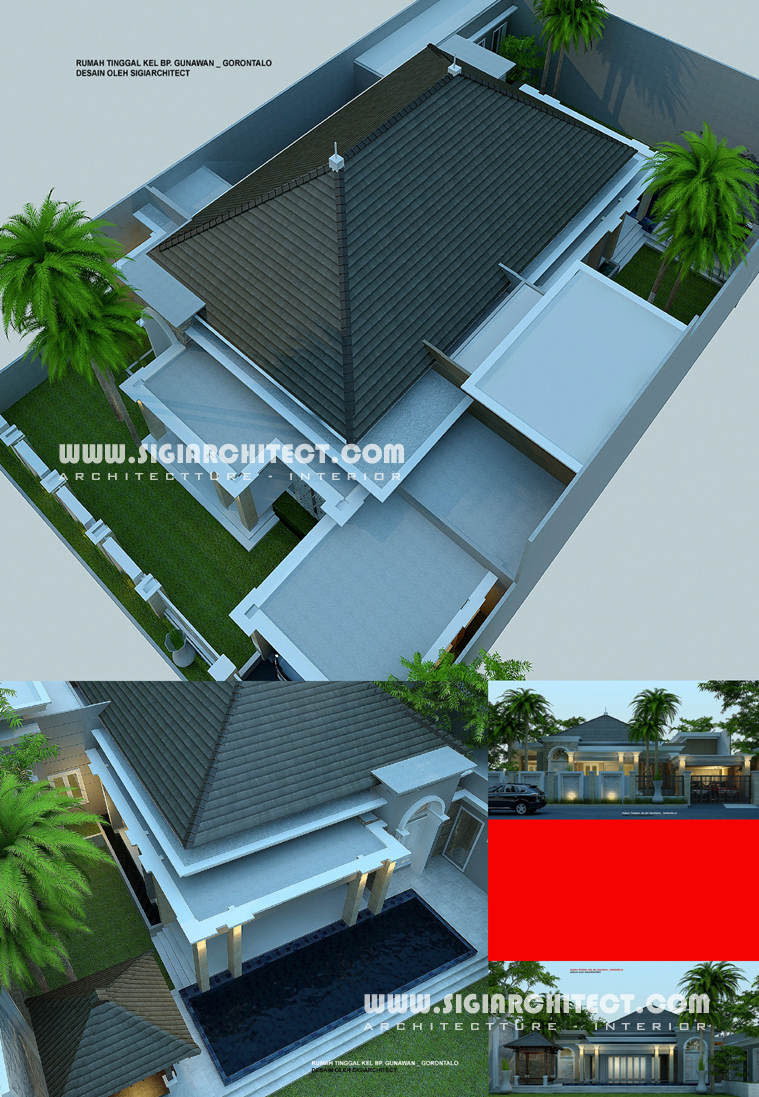 Desain Rumah Mewah 1 Lantai Dengan Kolam Renang Interior Rumah