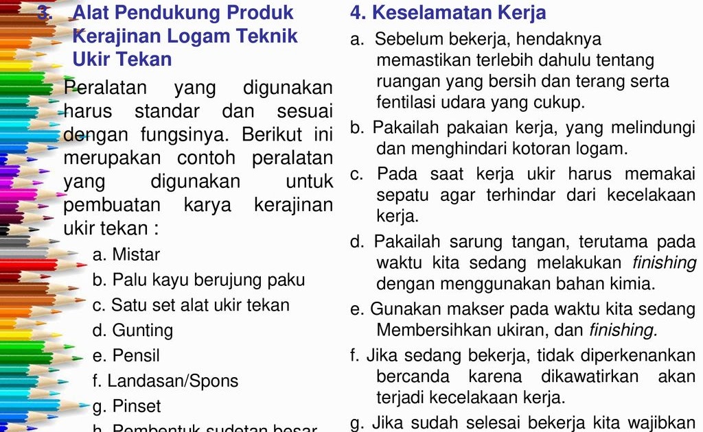  Jenis  Kerajinan  Logam  Berdasarkan Cara Pembuatannya