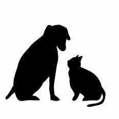 ユニーク犬猫 イラスト シルエット 最高の動物画像
