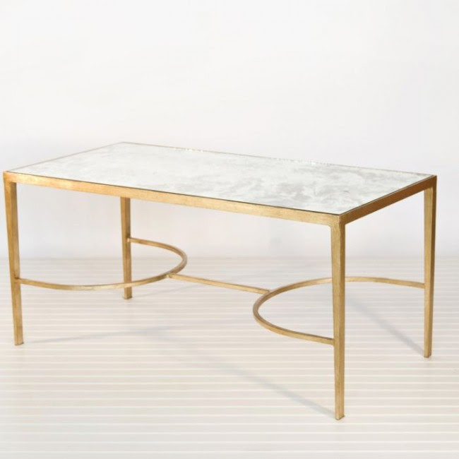 Coffee lovers and tea sippers, rejoice: Chase Gold Leaf Mirrored Coffee Table