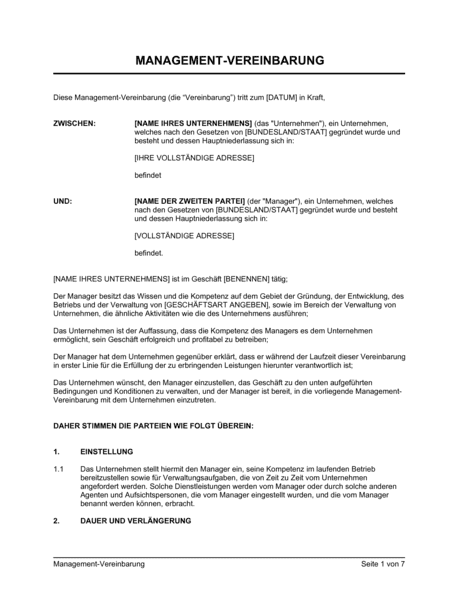 In the investment advisory industry, a management fee is a periodic payment that is paid by an investment fund to the fund's investment adviser for investment and portfolio management services. Management Vereinbarung Vorlagen Und Muster Biztree Com