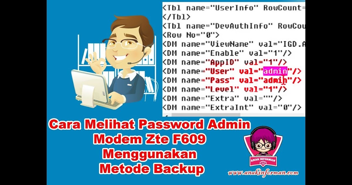 F609 Password Admin - Cara Mengetahui Password Admin Modem ...