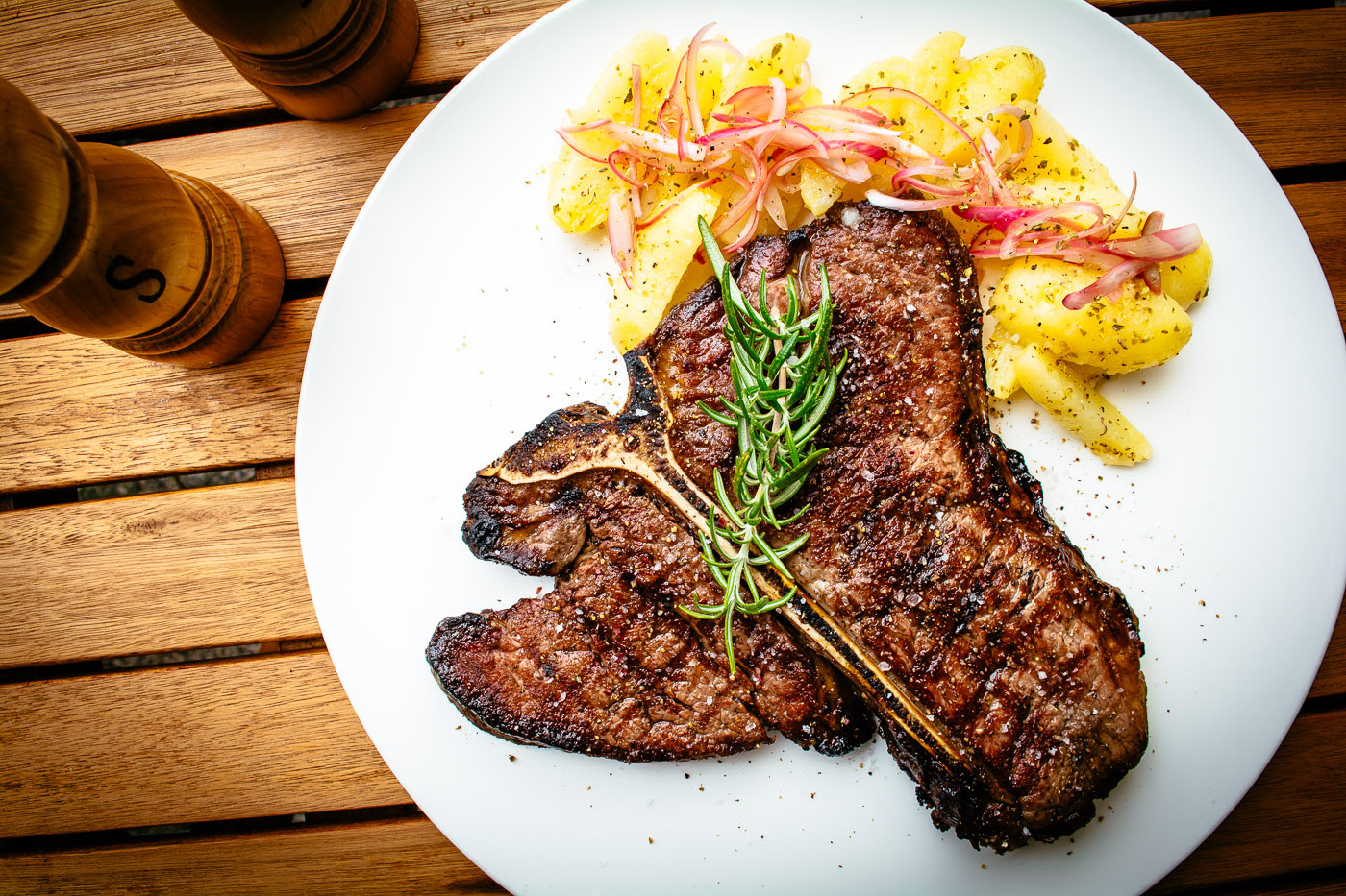 For instance, mix together 2 teaspoons (4.2 g) of paprika add more coals to the heated side of the grill or adjust the gas burners to 450 °f (232 °c). Dry Aged T Bone Steak Grilled On Premium Beech Coal With Potato Salad 1400x933 Oc Foodporn